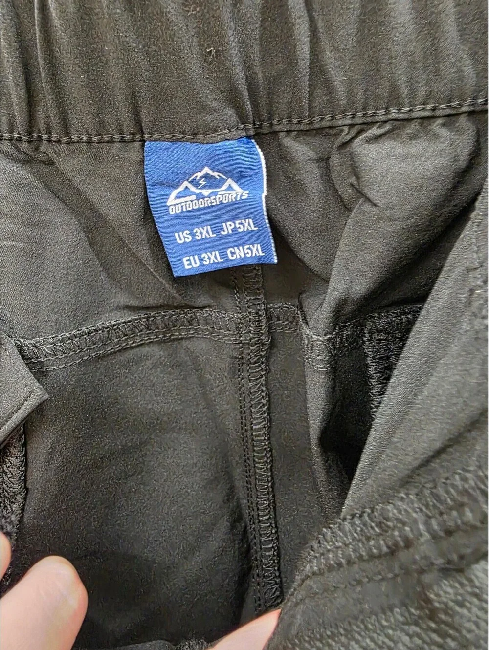 Outdoor Sports Dark Black Nylon Hiking Cargo Pants UPF 50+ 6 Pockets XXXL